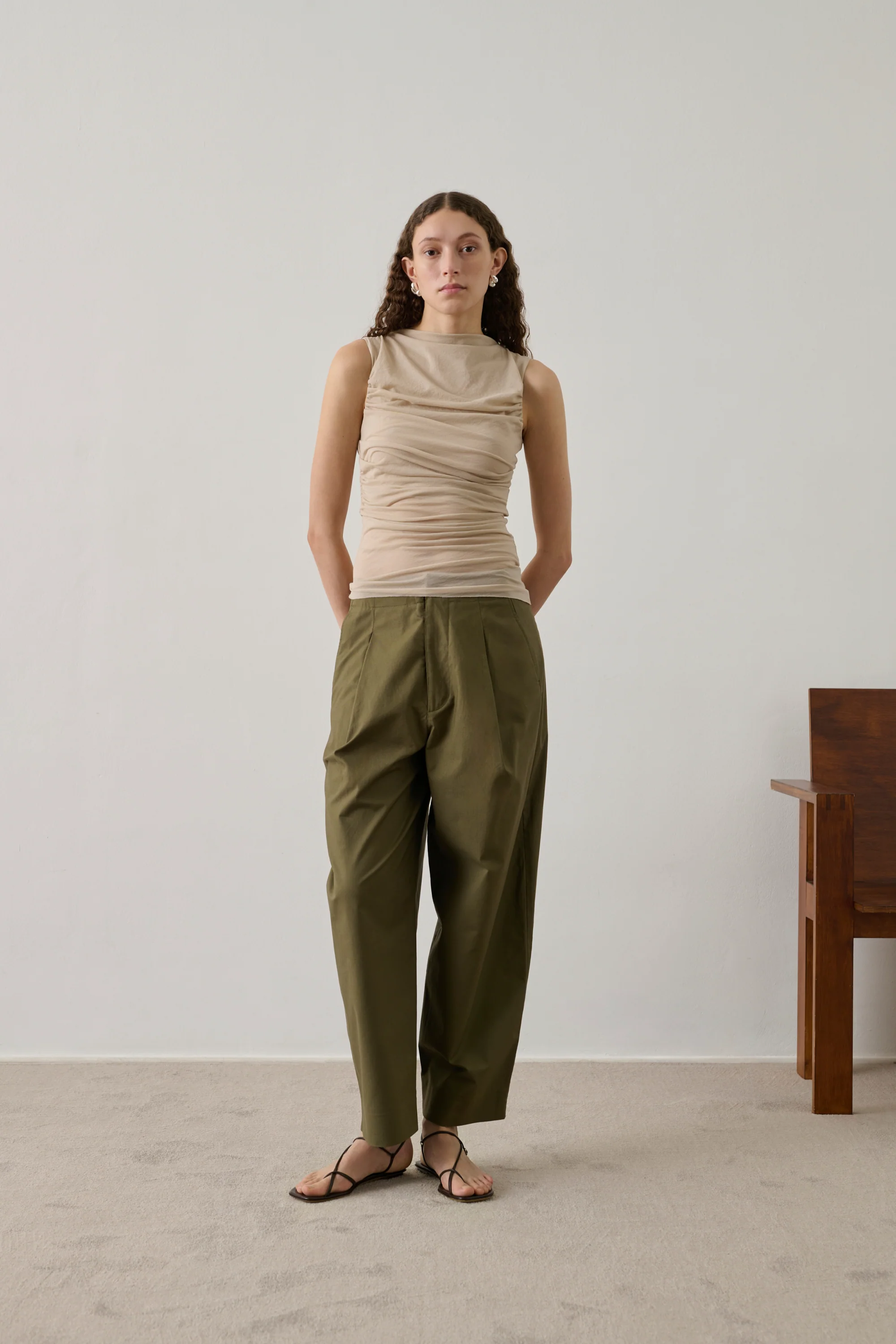 KHAKI DALEY TROUSERS