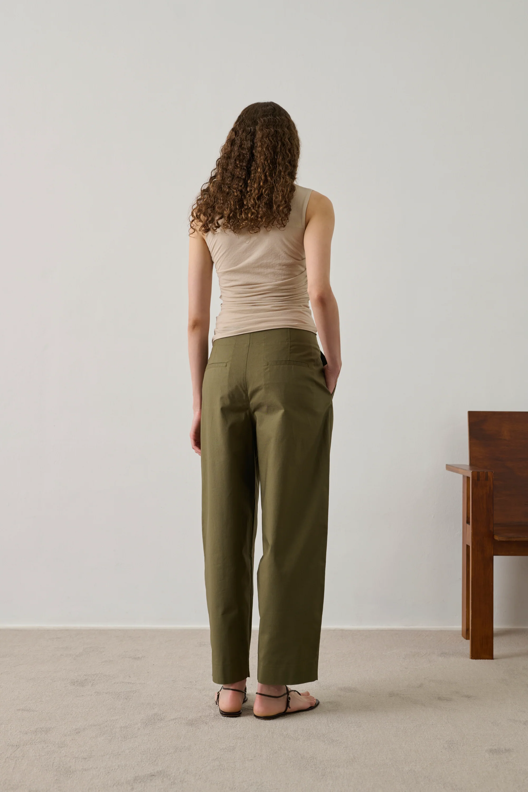 KHAKI DALEY TROUSERS - Image 2