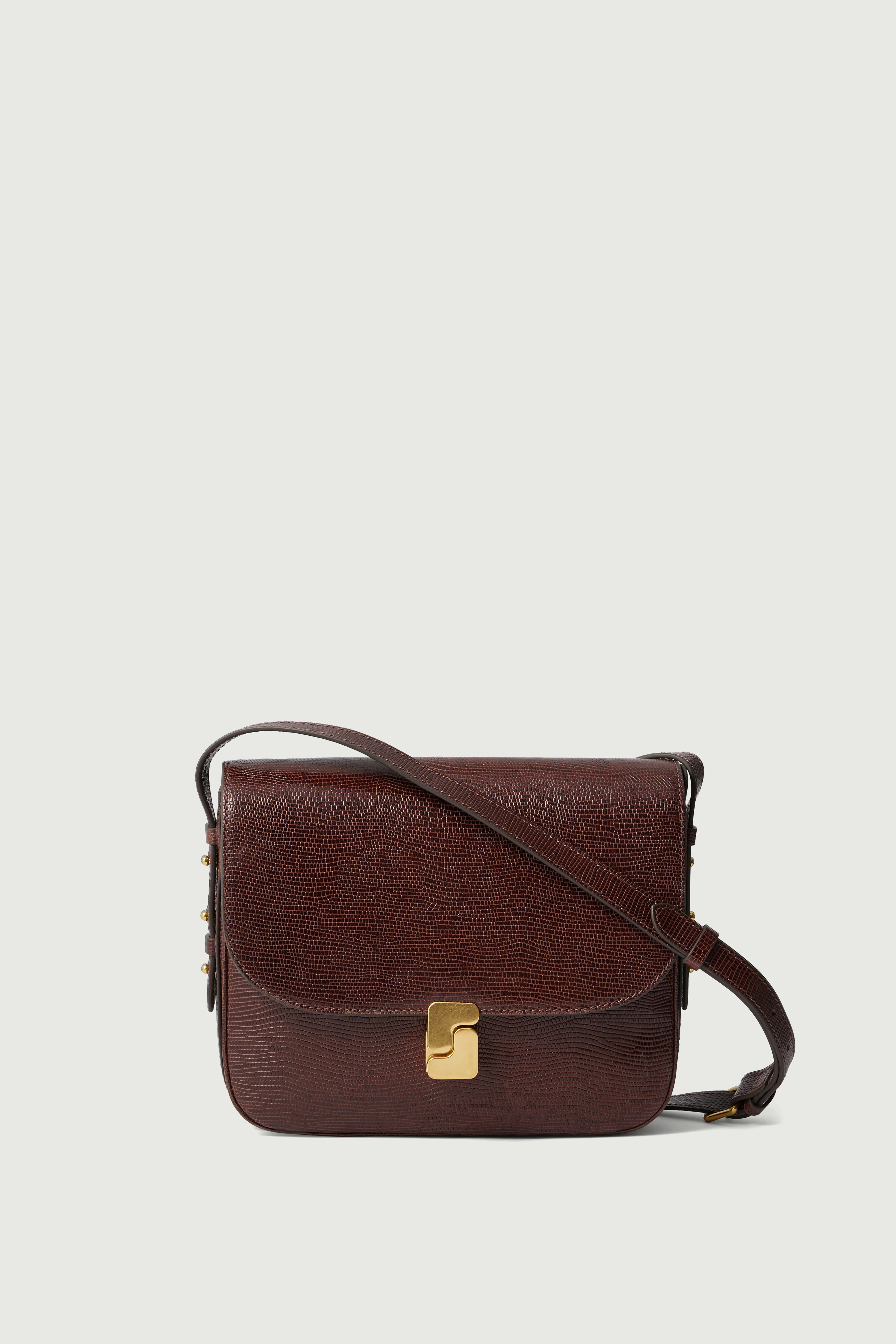BROWN BELLISSIMA MAXI BAG LIZARD