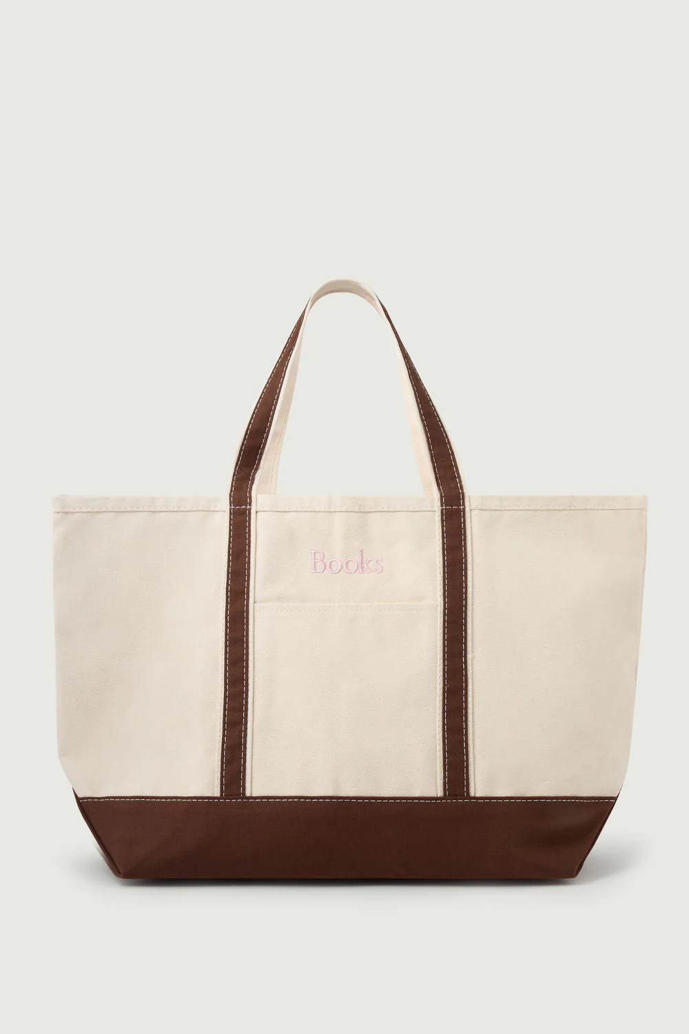 BROWN MAXI BOOKS TOTE BAG