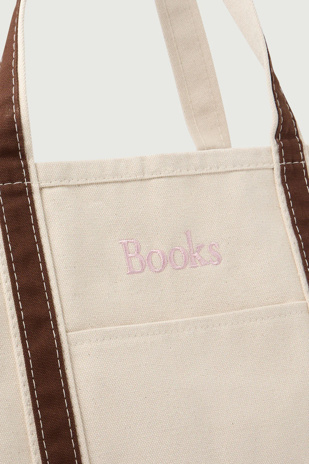 BROWN MAXI BOOKS TOTE BAG - Image 2